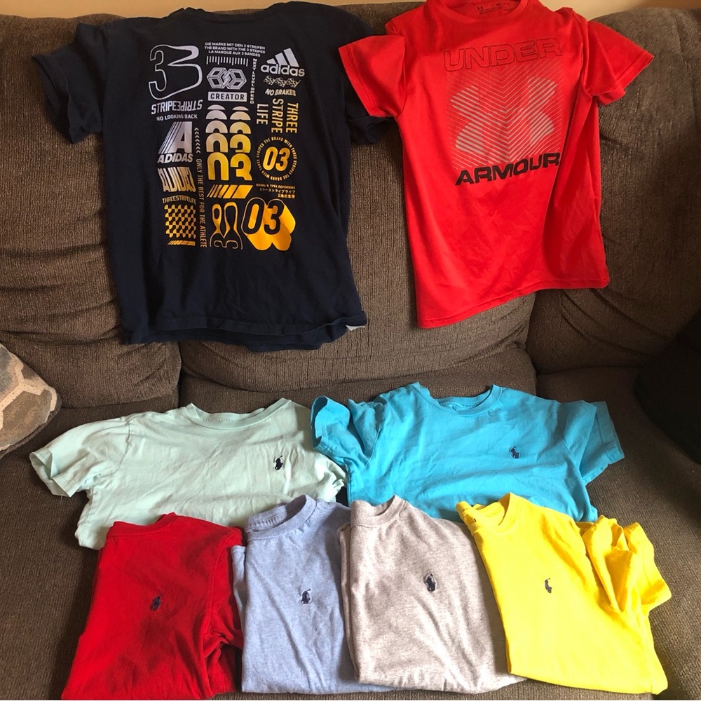 Small boys Shirt Lot Polo Ralph Lauren Adidas Under Armour